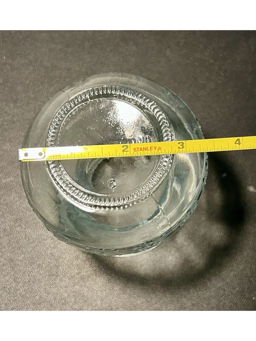 Vintage 1990s Embossed Clear Floral Glass Bulb Forcing Vase, 3x4”